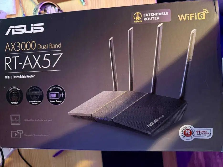Router Dual-Band ASUS RT-AX57 (Wi-Fi 6 / AX3000) – Como Novo!