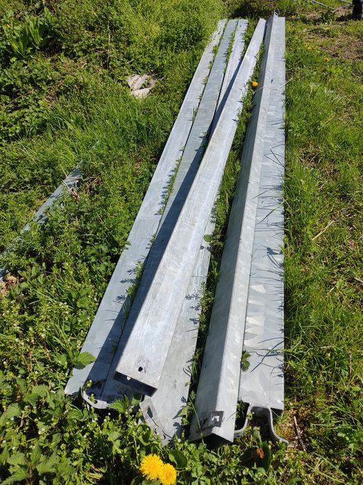 Słup stalowy ocynkowany 100x50x4, 4m. słup, podpora, wiata, magazyn