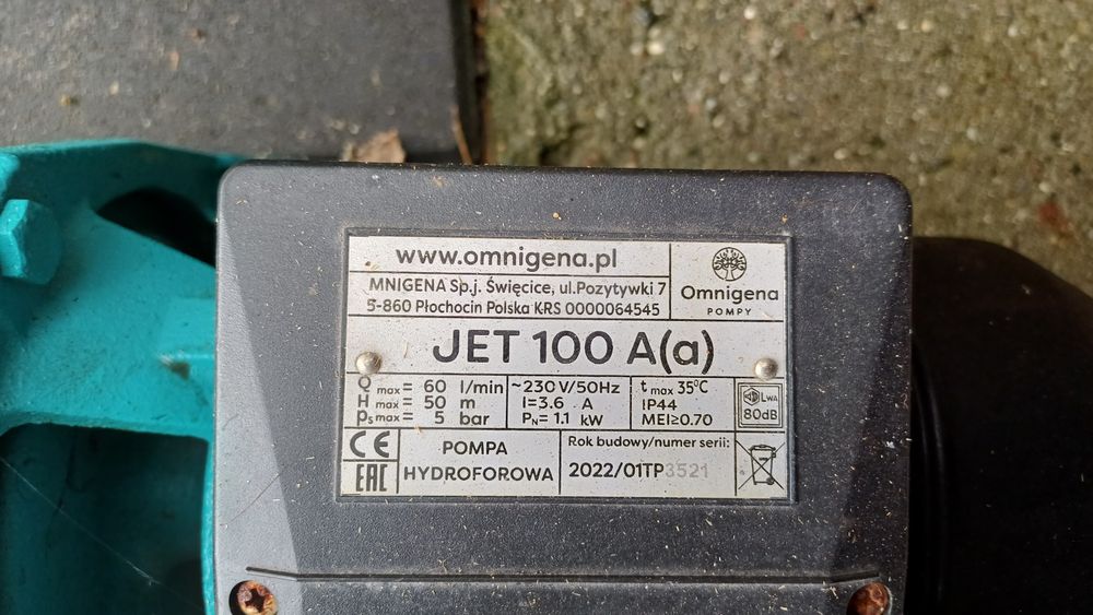 Omnigena JET100A pompa do studni hydrofor