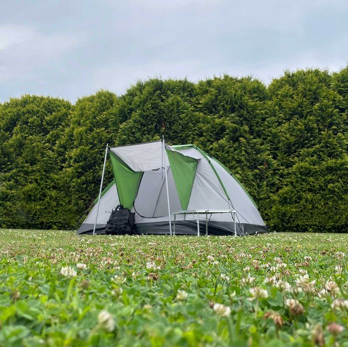 XXL 2w1 Namiot Turystyczny Rodzinny Kempingowy 4 osobowy + GRATIS Pas