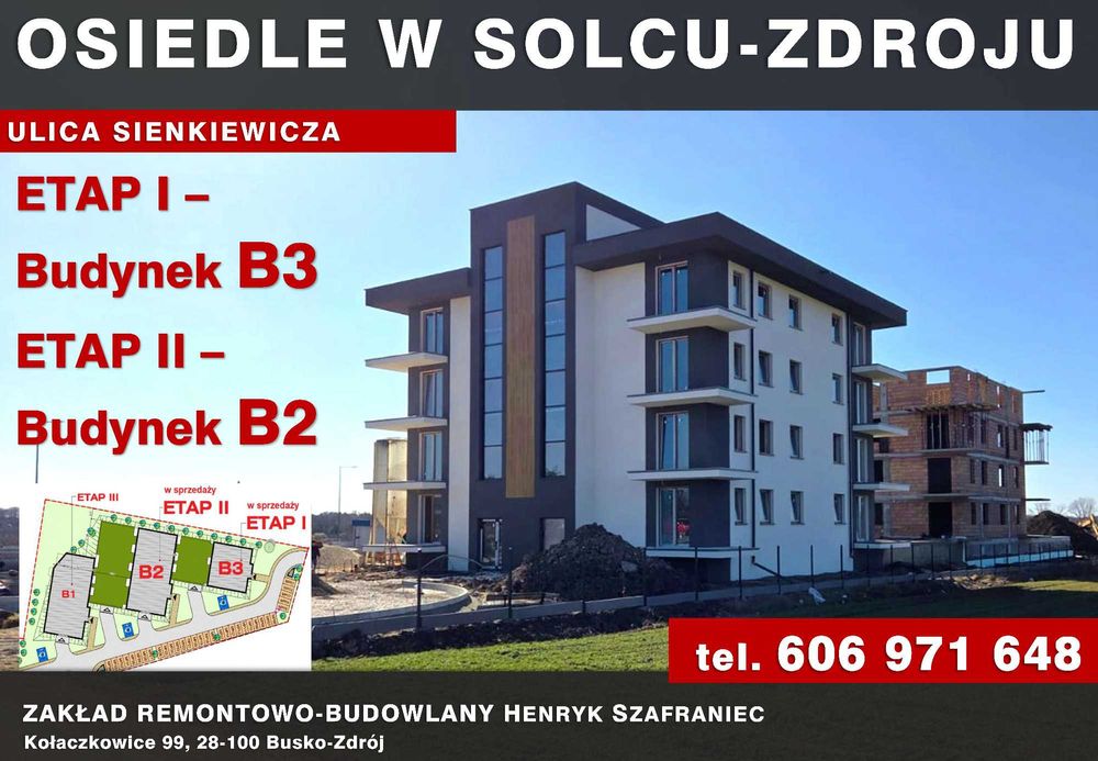 MIESZKANIE W SOLCU-ZDROJU ul. Sienkiewicza Bud. B2 1piętro M11 51m2