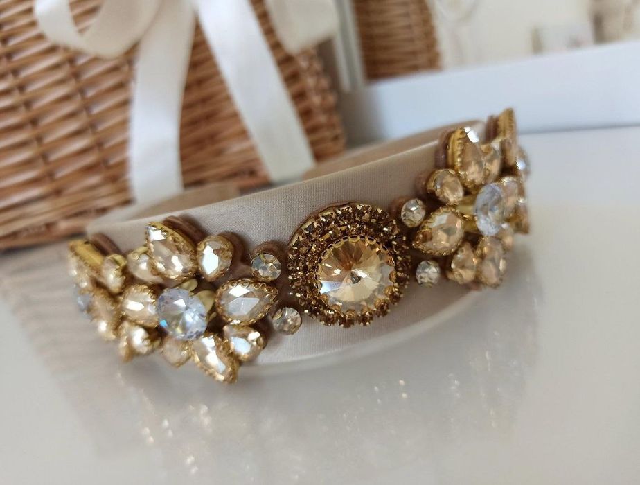 Шикарний обідок з кристалами, діадема, обруч для волосся, пов'язка на