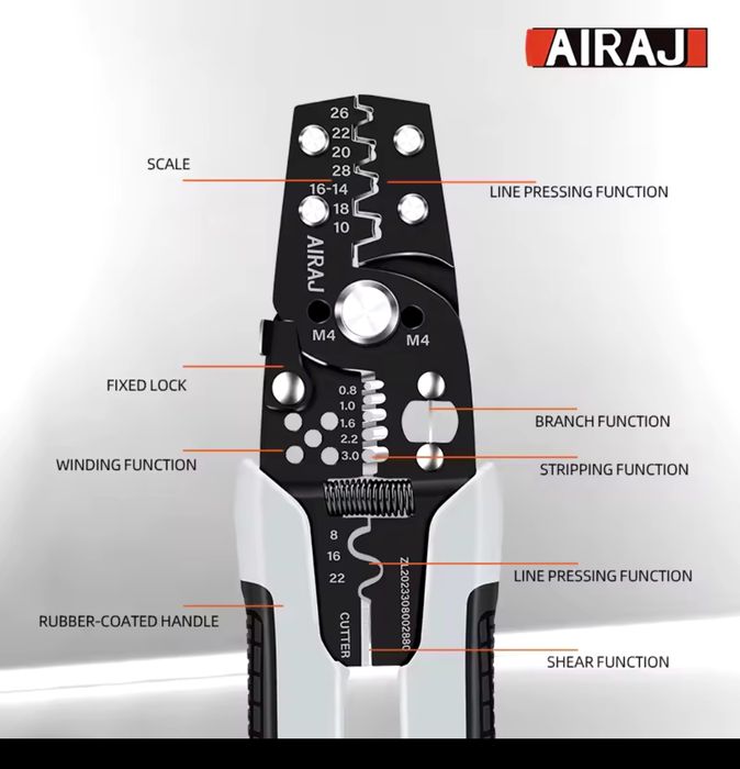 Многофункциональные, клещи,инструмент для зачистки и обжима проводов