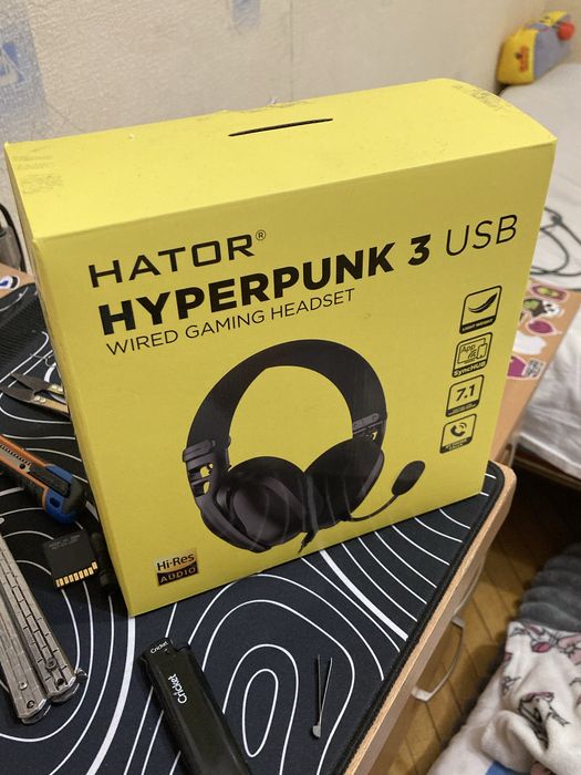 Продам ігрові навушники з мікрофоном HATOR ESH-10B HYPERPUNK 3 USB