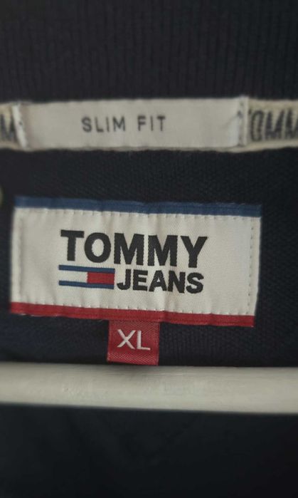 Granatowa koszulka polo Tommy Jeans XL Slim Fit stan bdb!