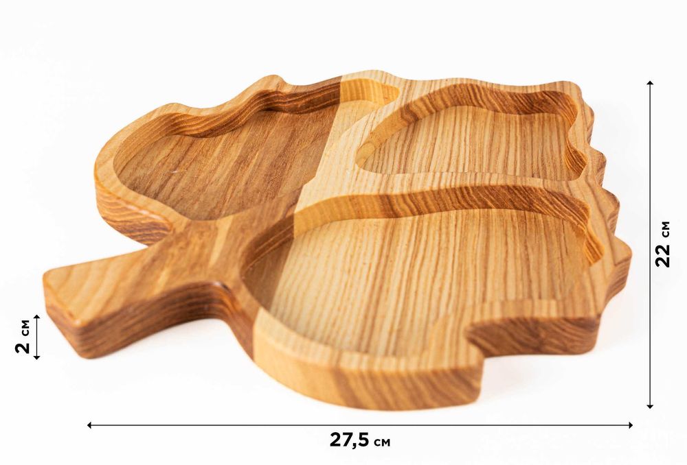 Дерев'яна підставка- менажниця листя