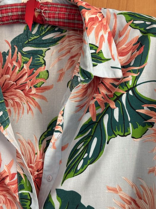 Mango casual bluzka koszulowa w kwiaty