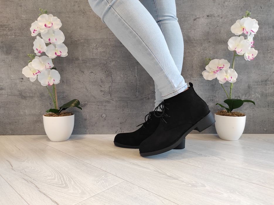 Botki damskie zamszowe ocieplane 36-41 wyprzedaż zamek