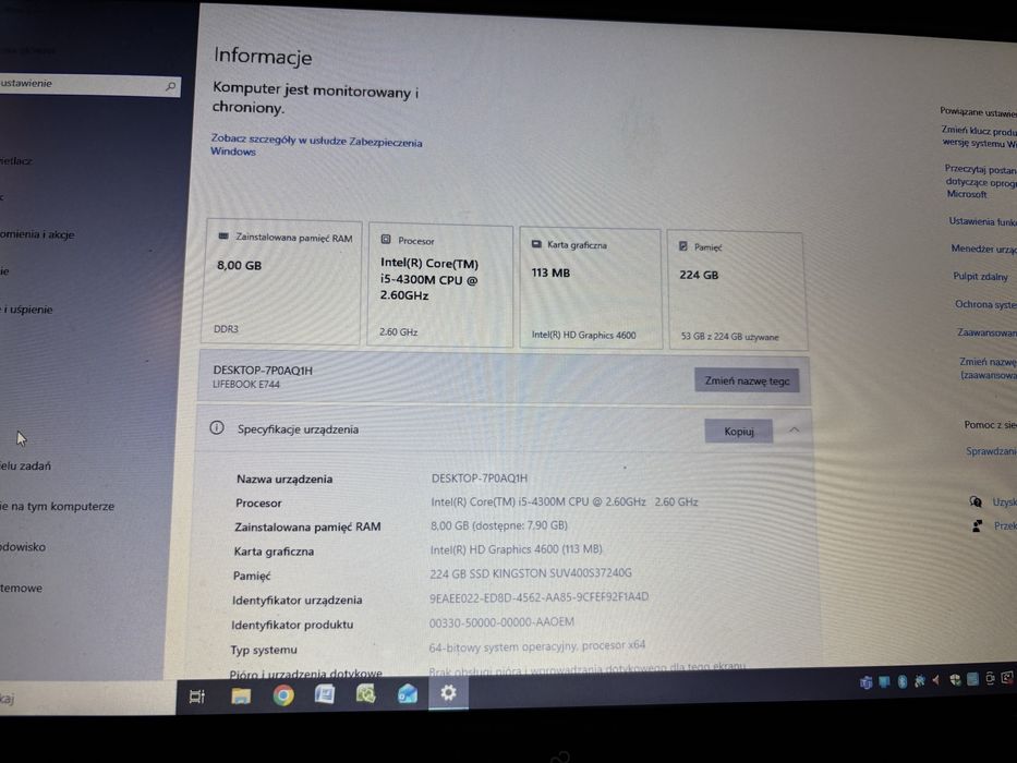 Laptop FUJITSU E744 i5 14’