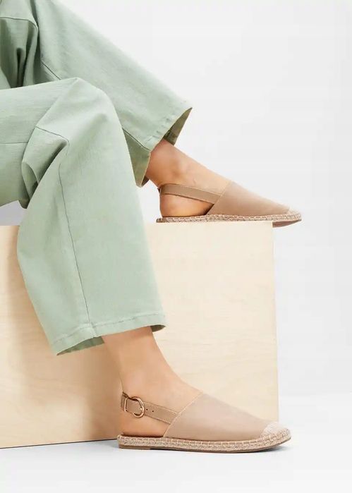 B.P.C espadryle beżowe z odkrytą piętą r.39