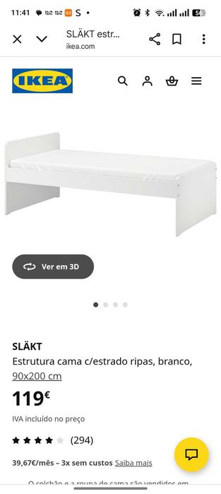 Cama 90x200 branca