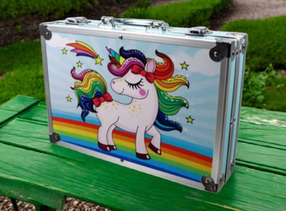 Набір для малювання в наборі 145 предметів в металевому кейсі