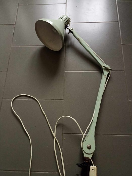 Lampa warsztatowa biurkowe PRL design loft