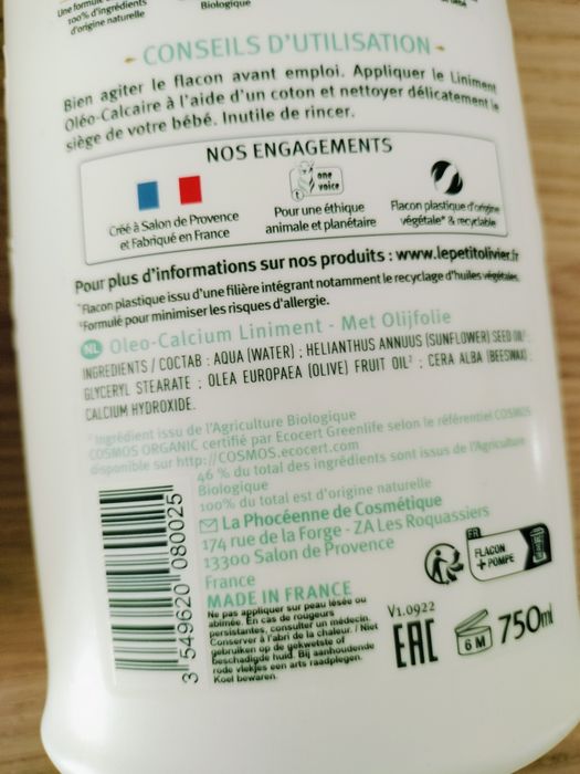 2 linimentos Le Petit Olivier 750ml + 200 compressas