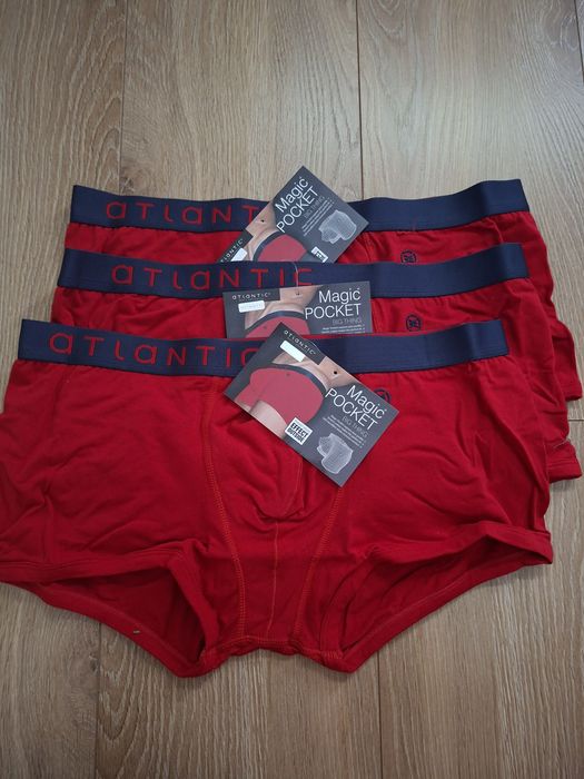 Bokserki męskie Atlantic Magic Pocket, rozmiar XXL, czerwone