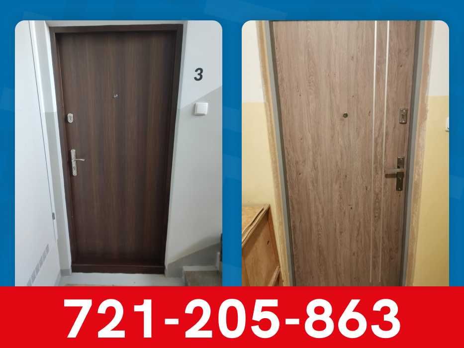 Wejściowe drzwi zewnętrzne z montażem do mieszkania AKUSTYCZNE bloki