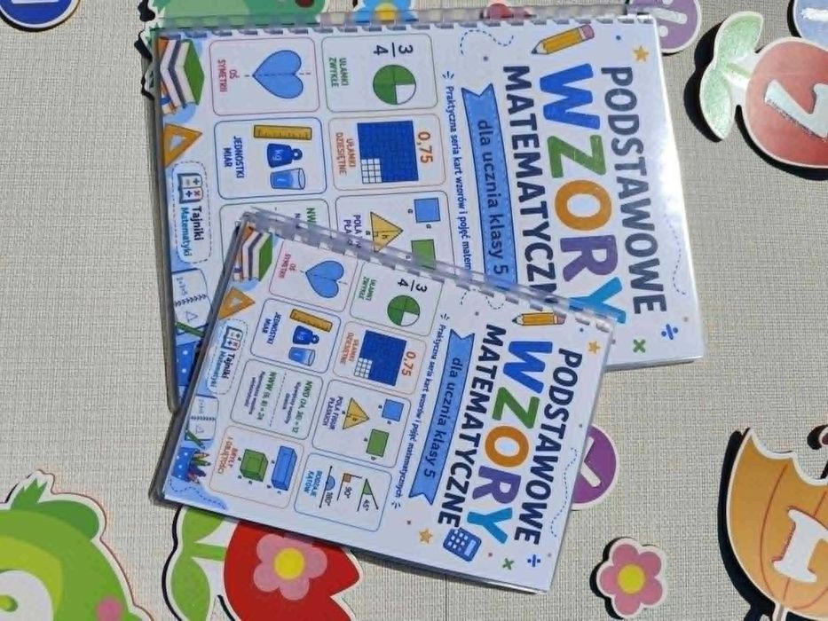 Podstawowe wzory matematyczne klasa 5 lamibook format A5