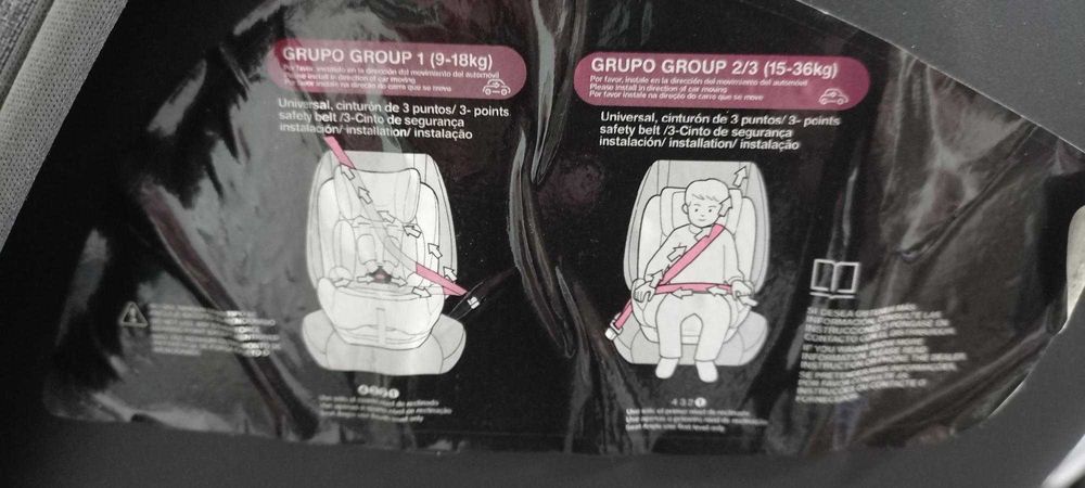 Cadeira auto criança ASALVO grupo 1 2 3 36Kg
