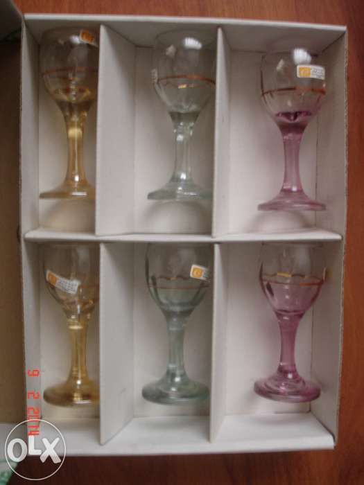 6 Cálices vinho do Porto - Cristal Mode.Várias cores.