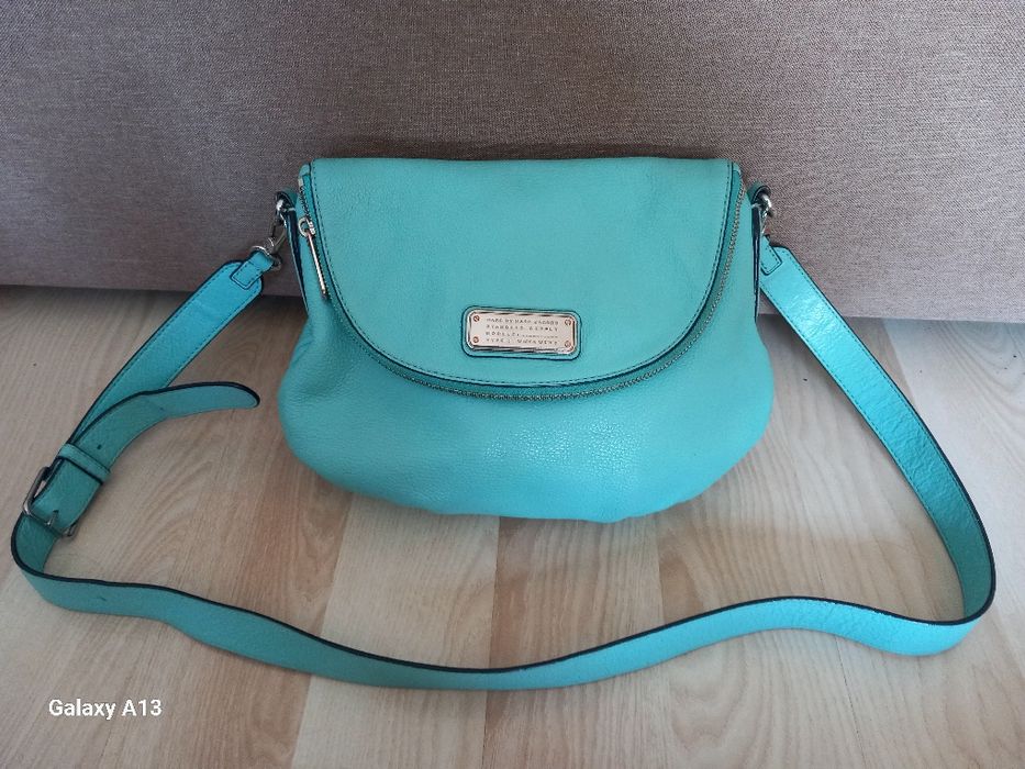 Marc Jacobs oryginalna skórzana torebka turkus