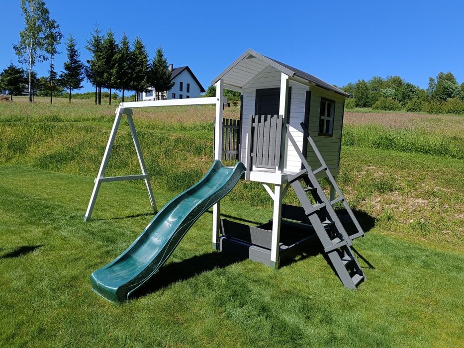 Domki dla dzieci z drewna . Plac zabaw do ogrodu