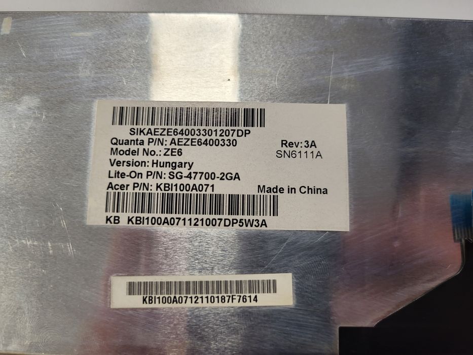 Klawiatura Keyboard Acer Aspire One D255 D257 D260 D270 - Węgierska