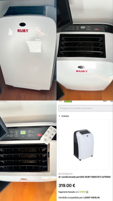Ar condicionado / desumidificador portátil Ruby 9000 btu