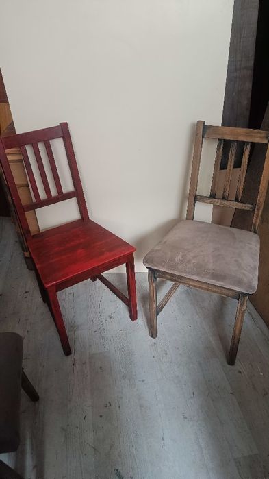 2 krzesła drewniane stylizowane