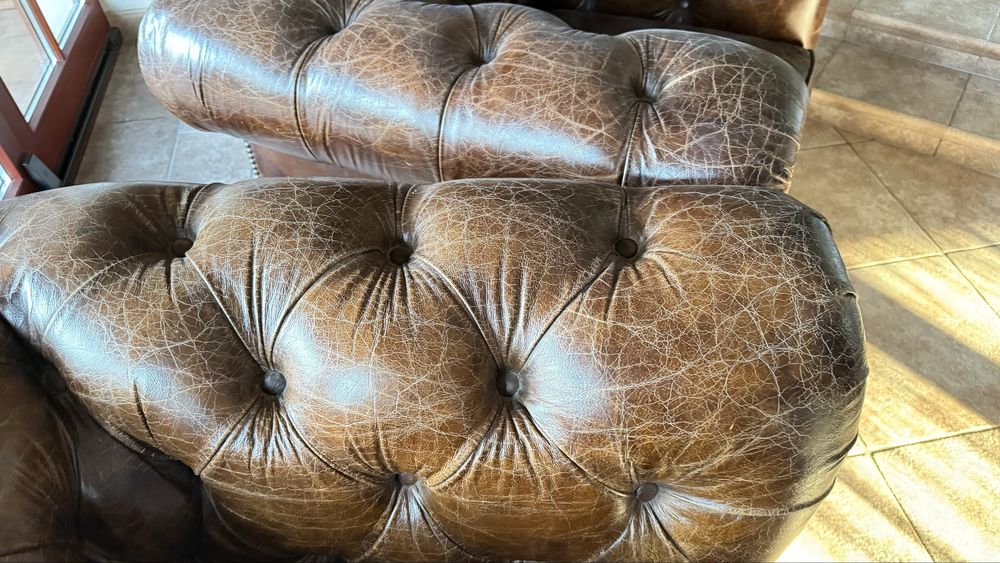 Fotel skorzany chesterfield Almi Decor