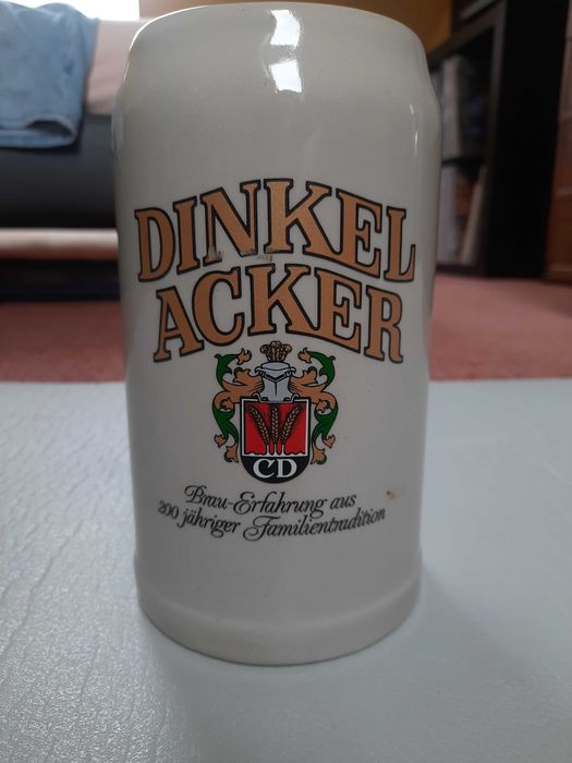 Kufel do piwa, gliniany/ceramiczny, Dinkelacker