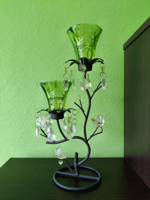 Świecznik z kryształkami