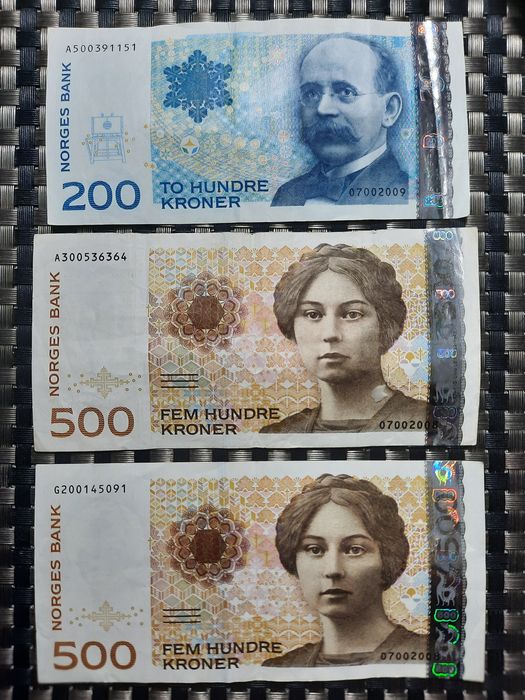Korony norweskie Stare banknoty