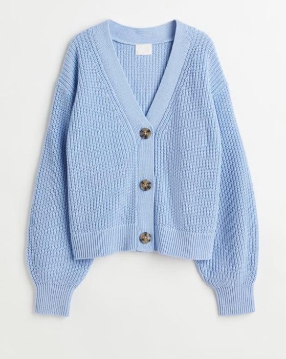 Вʼязаний кардиган H&M блакитного кольору