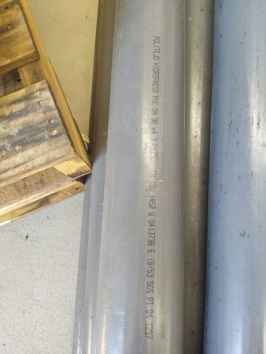 10 Tubos de PVC hidropress DN 90x4,3 pn10bar