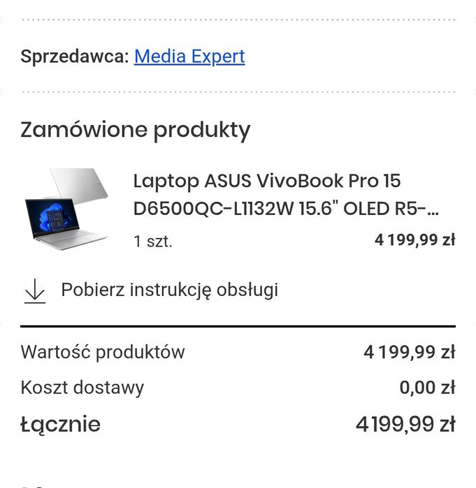 Asus Vivobook pro 15 16/512 OLED RTX 3050