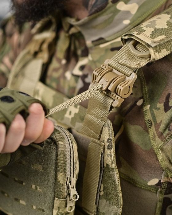 Плитоноска Attack піксель, Multicam Cordura 1000D швидкоскид 4т Molle під плити 25x30 ЗСУ