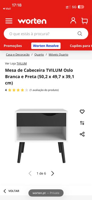 Mesas cabeceira preto e branco