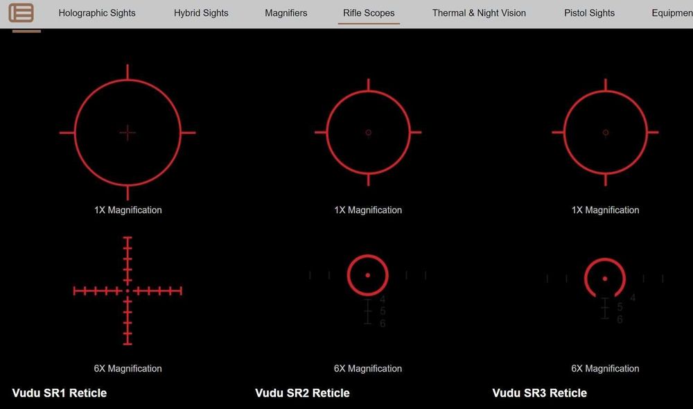 Прицел оптический EOTech Vudu 1-6X24 FFP с сеткой SR2 green/red