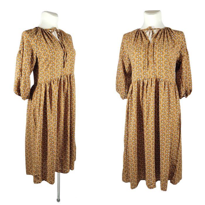 Nowa sukienka 42,XL ciemno miodowa wzór BonPrix Bodyflirt BPC