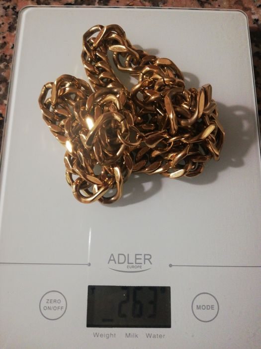 Cordão de 20mm aço inox dourado