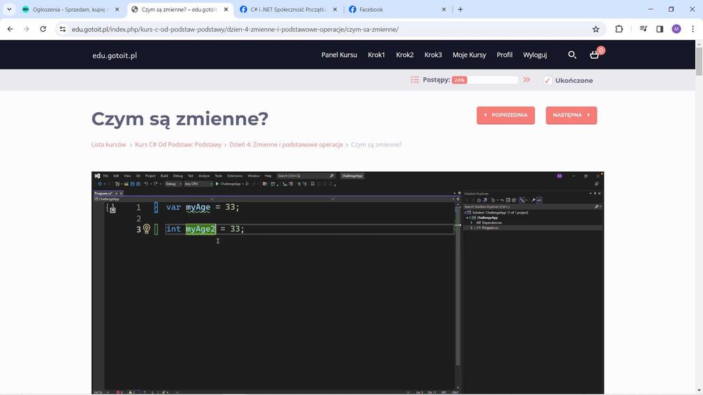 Odsprzedam dożywotni kurs C# i .NET z gotoit.pl
