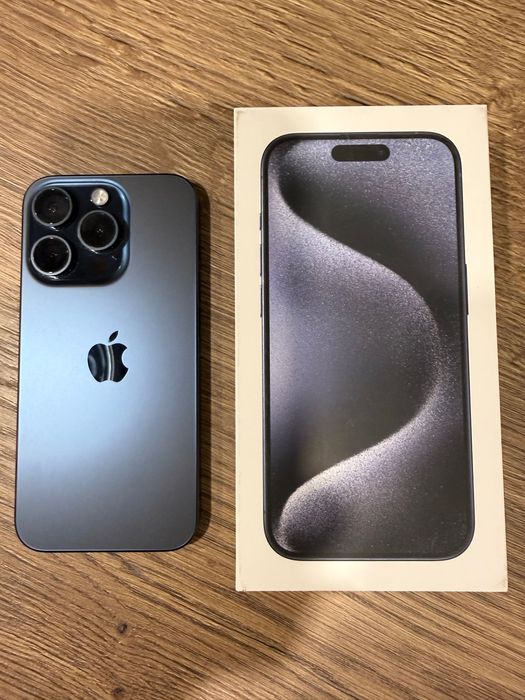 Iphone 15 Pro 256GB Blue Titanium, dystrybucja Polska. Dowód zakupu.