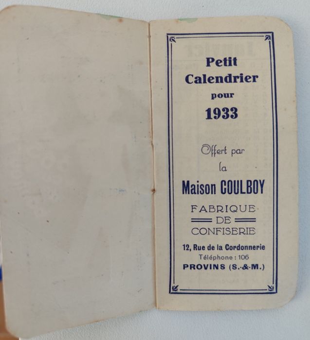 Agendas com calendário muito antigas
