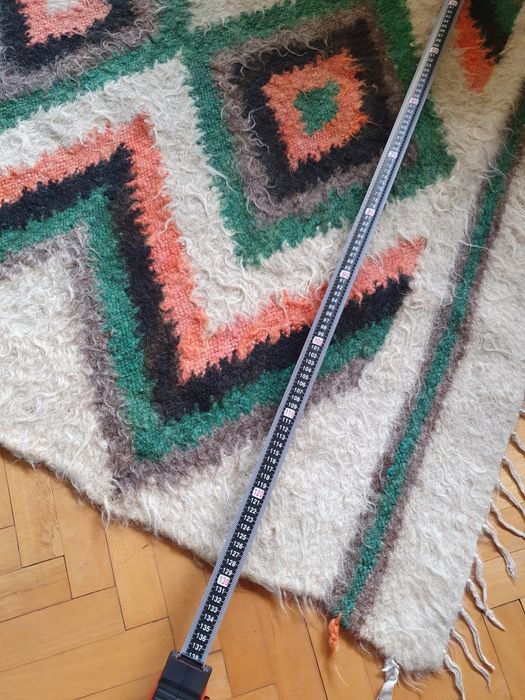 Pled koc narzuta wełna huculski kilim