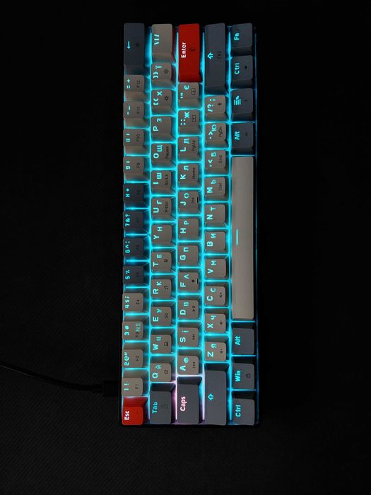 Клавіатура механічна дротова GamePro MK130R Hot-Swap Red Swich 60% RGB Black
