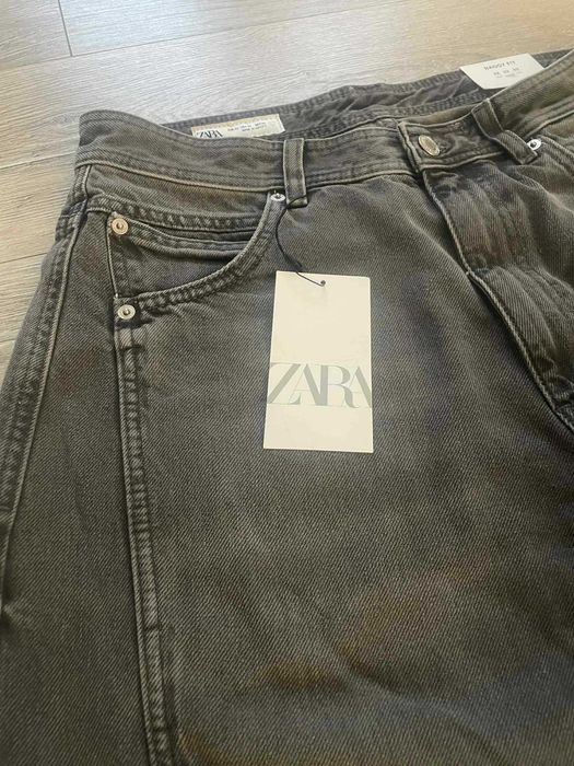 Jeansy/Spodnie ZARA. Baggy fit/Oversize, brązowe. Roz. 42