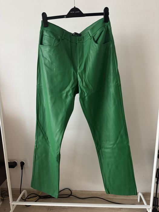 Spodnie skórzane eko skóra wysoki stan proste nogawki musthave viral