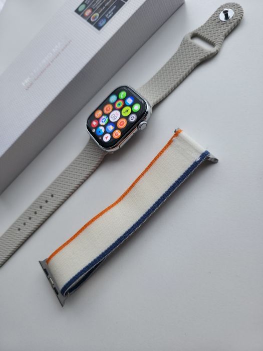 Smartwatch srebrny, pełny komplet hk10 pro max