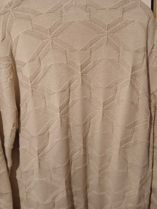Sweter męski Marka Bytom Adour - beżowy wzór pleciony 100% bawełna