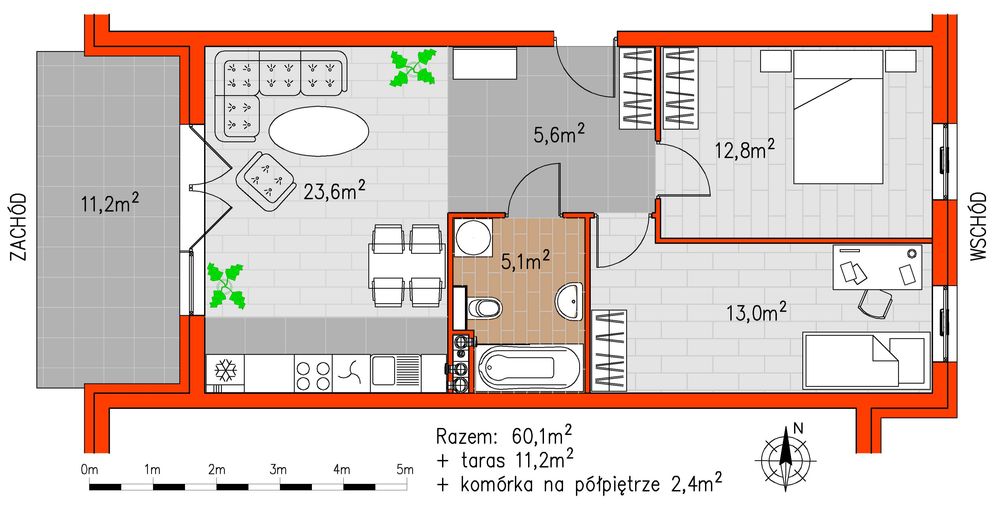 Piękne mieszkanie 3 pokojowe, Łężyca